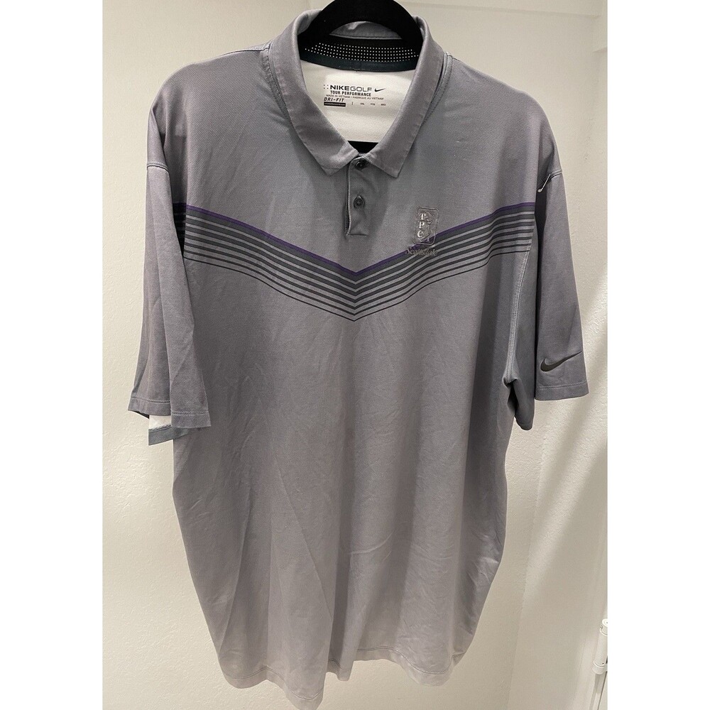 Nike Golf Tour Performance Men's Polo Gray XXL TPC Scottsdale Logo